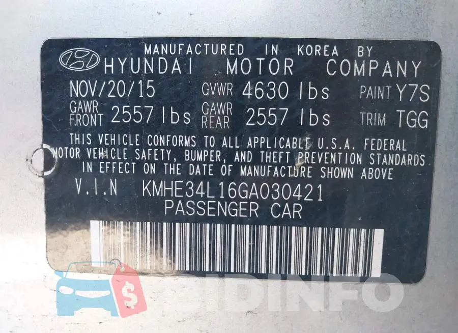 KMHE34L16GA030421 Photo# 9