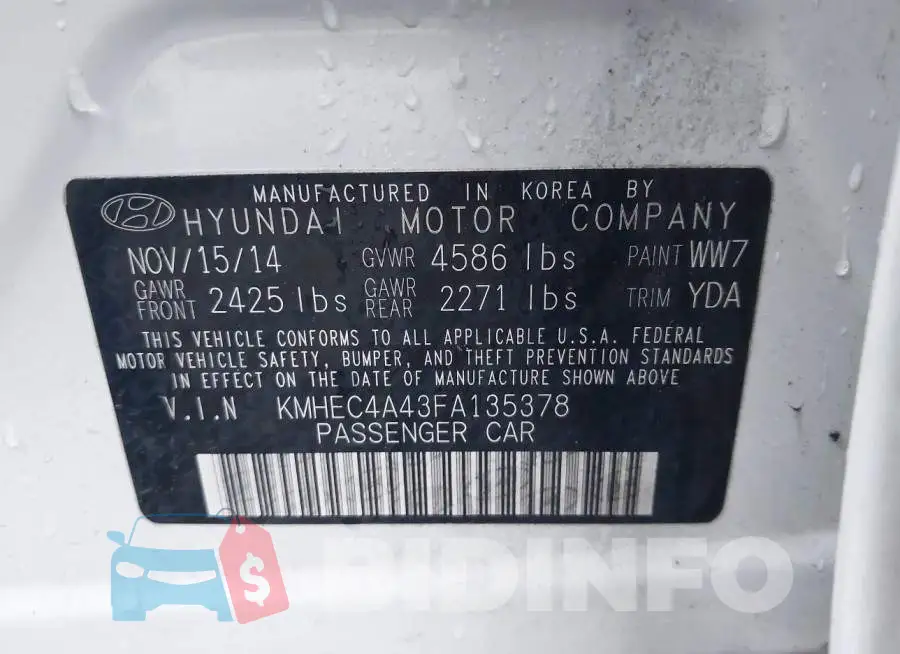 KMHEC4A43FA135378 Photo# 9