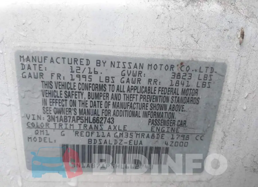 3N1AB7AP5HL662743 Photo# 9