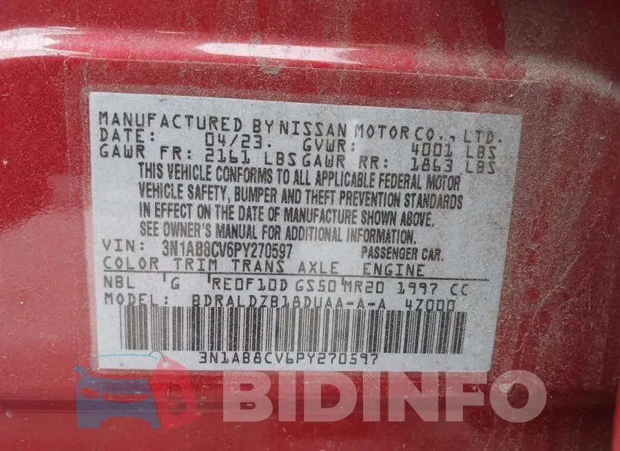 3N1AB8CV6PY270597 Photo# 9