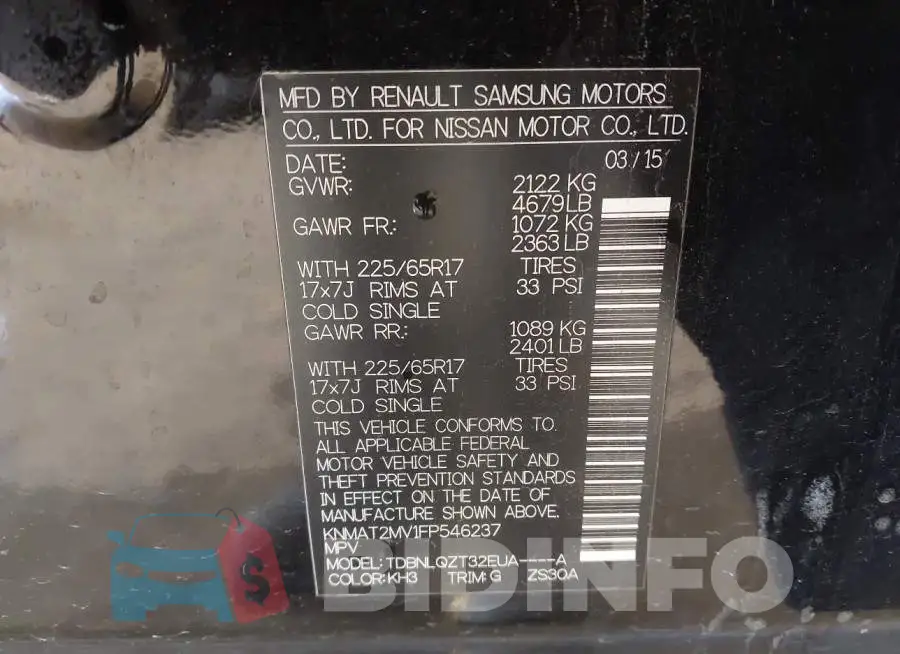 KNMAT2MV1FP546237 Photo# 9
