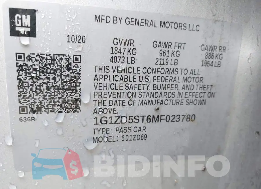 1G1ZD5ST6MF023780 Photo# 9