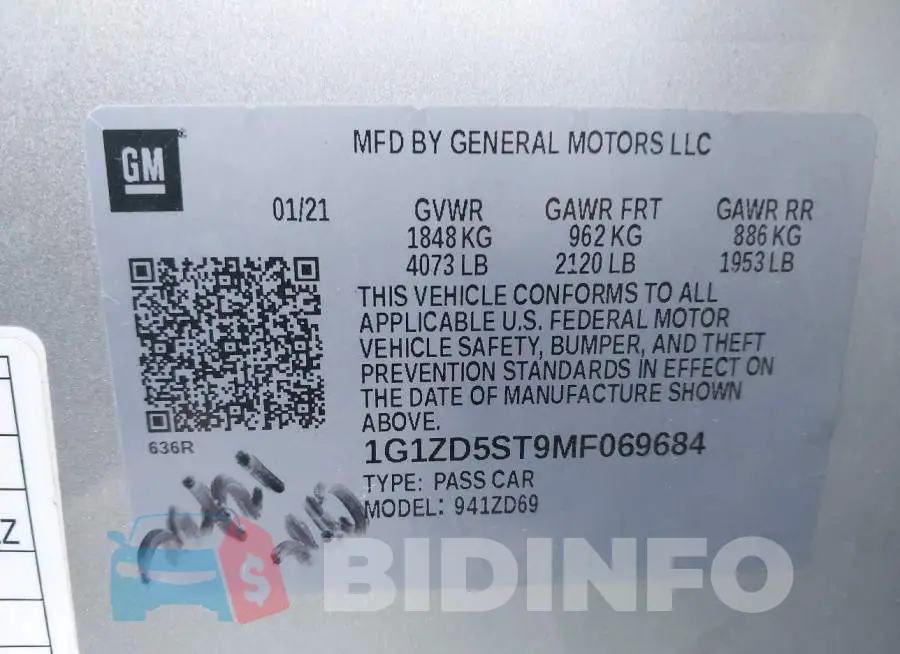 1G1ZD5ST9MF069684 Photo# 9