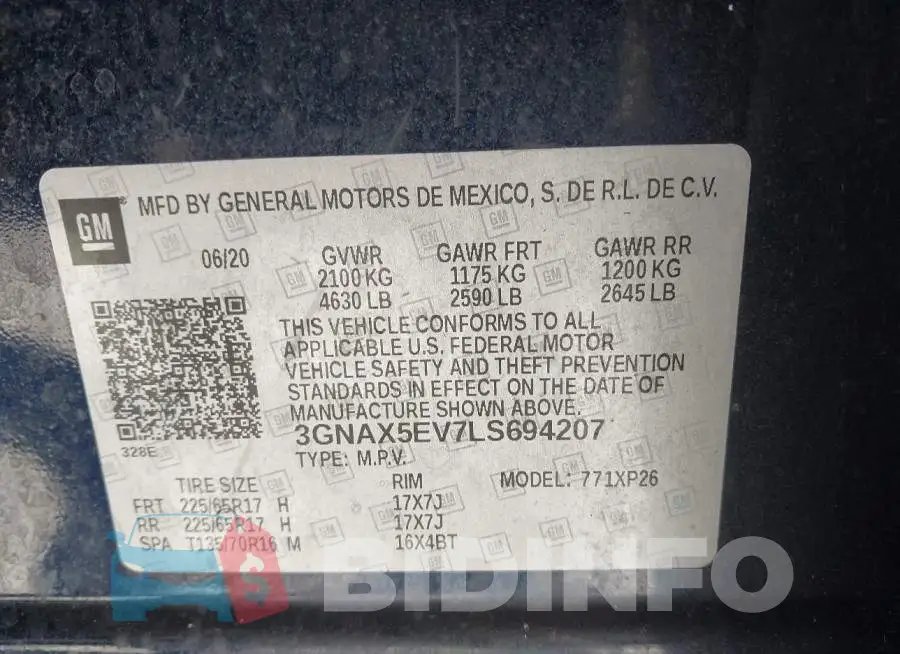 3GNAX5EV7LS694207 Photo# 9