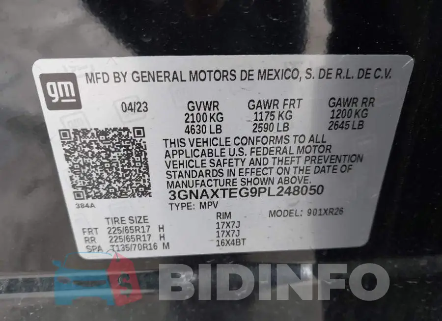 3GNAXTEG9PL248050 Photo# 9