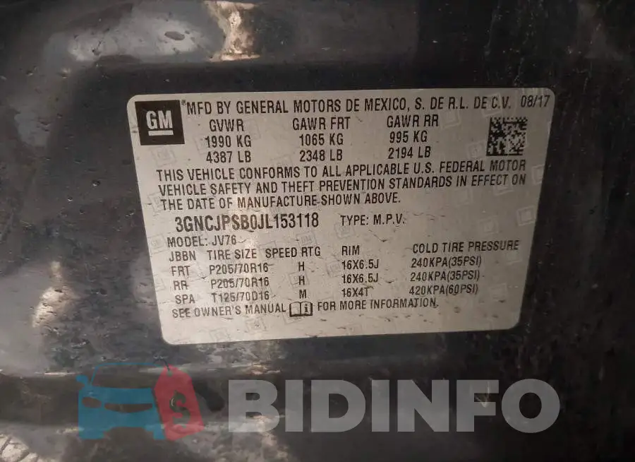 3GNCJPSB0JL153118 Photo# 9