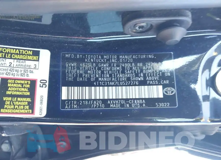 4T1C31AK7LU527276 Photo# 9