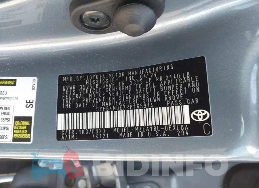 5YFB4MDE7RP165945 Photo# 9