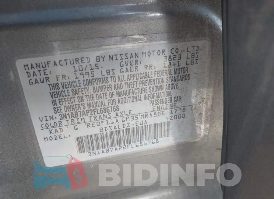 3N1AB7AP2FL686768 Photo# 9