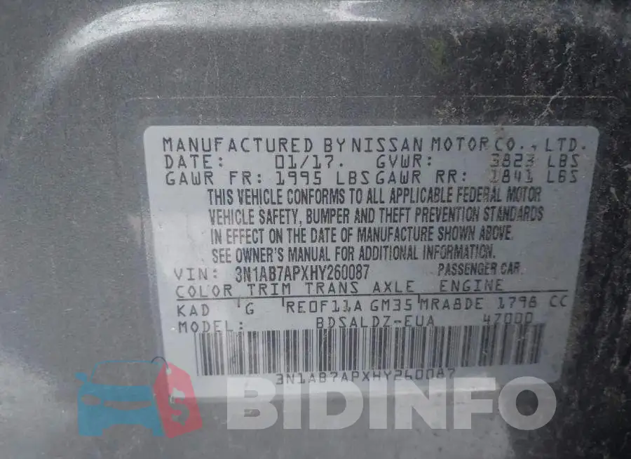3N1AB7APXHY260087 Photo# 9