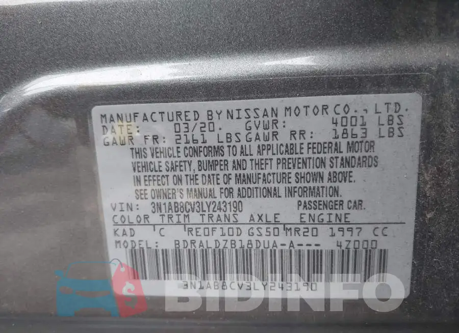 3N1AB8CV3LY243190 Photo# 9