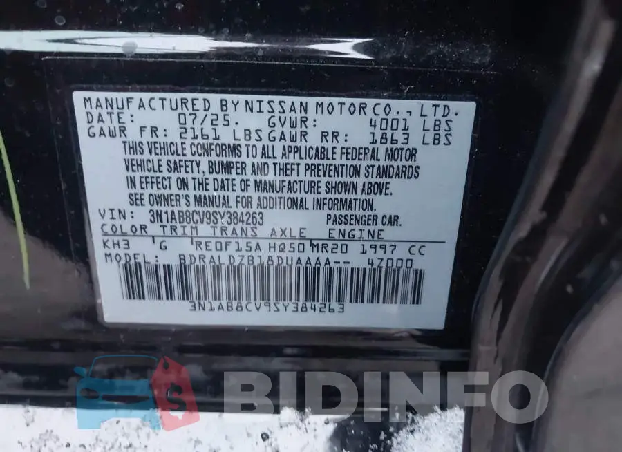 3N1AB8CV9SY384263 Photo# 9