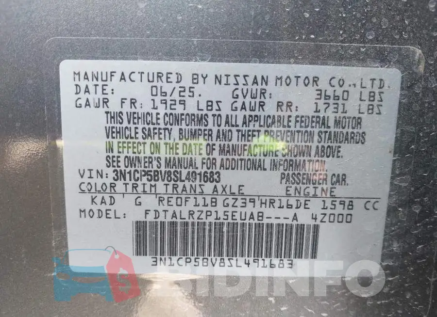3N1CP5BV8SL491683 Photo# 9