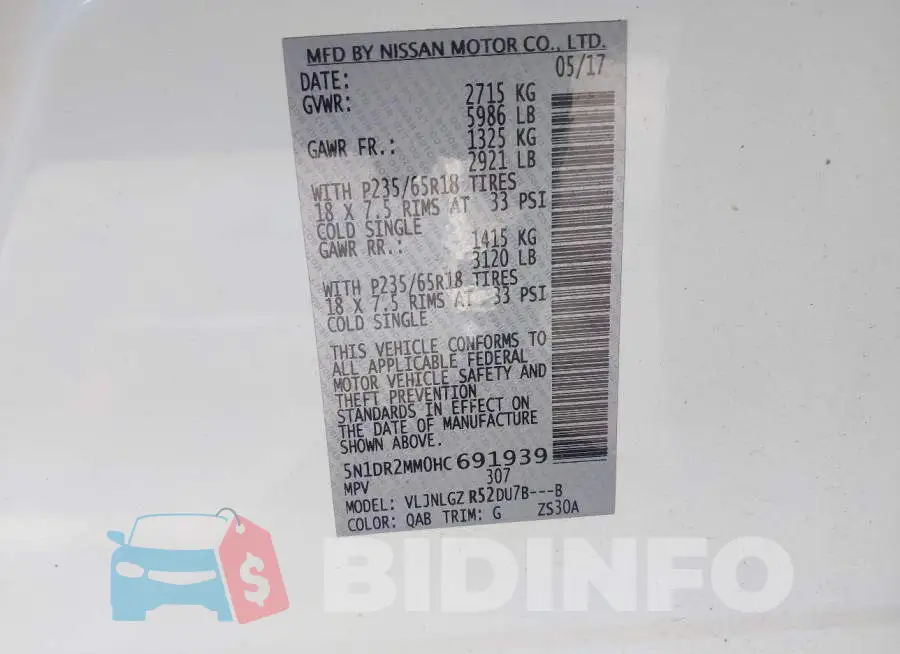 5N1DR2MM0HC691939 Photo# 9