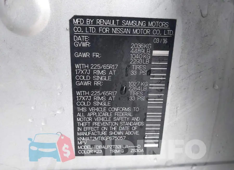 KNMAT2MT8GP675057 Photo# 9