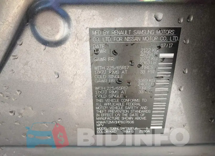 KNMAT2MV1HP607606 Photo# 9