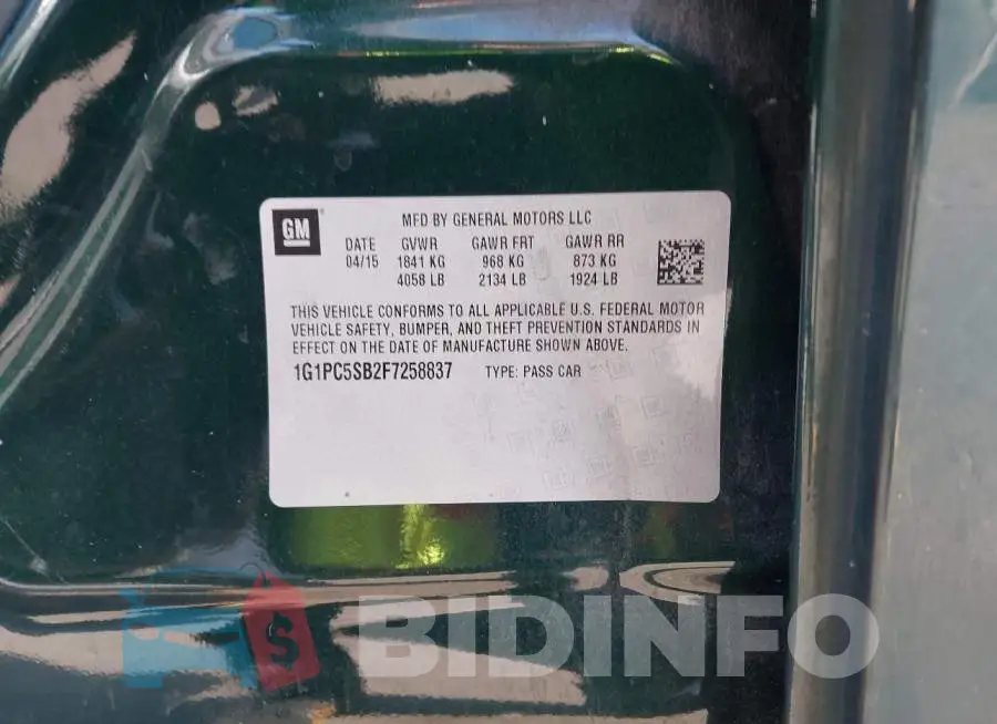 1G1PC5SB2F7258837 Photo# 9