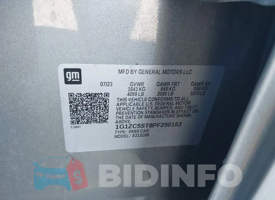 1G1ZC5ST8PF250153 Photo# 9