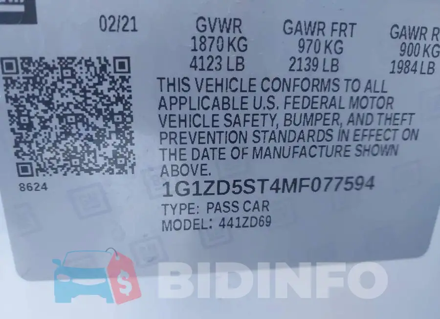 1G1ZD5ST4MF077594 Photo# 9