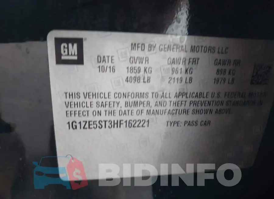1G1ZE5ST3HF162221 Photo# 9