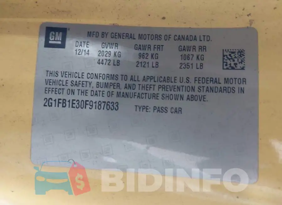 2G1FB1E30F9187633 Photo# 9