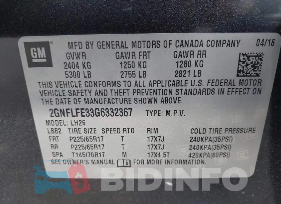 2GNFLFE33G6332367 Photo# 9