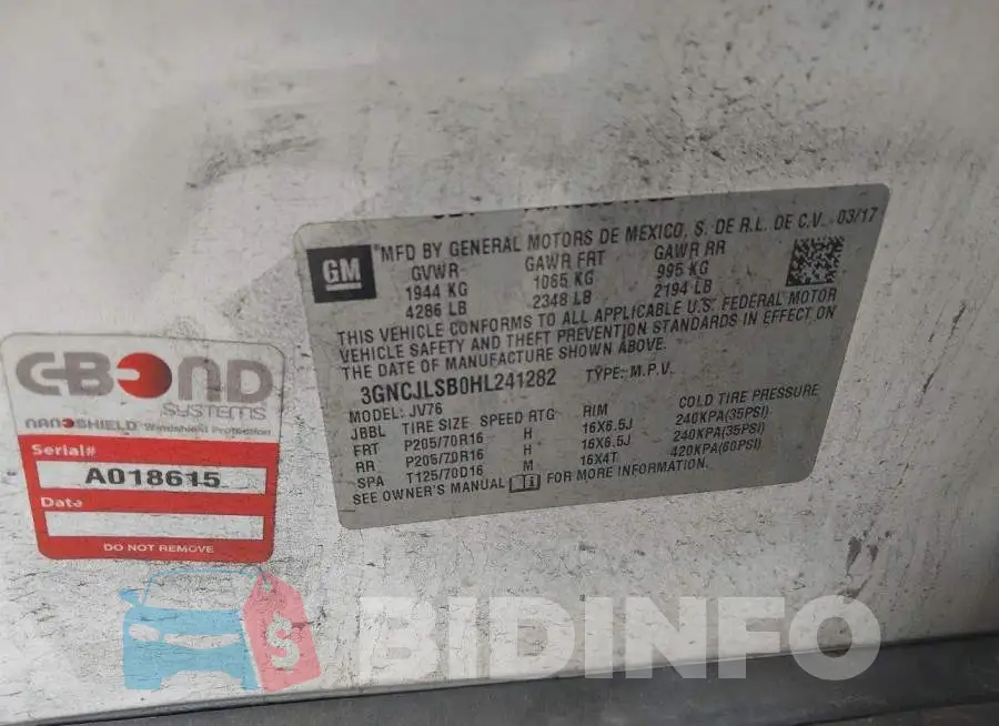 3GNCJLSB0HL241282 Photo# 9