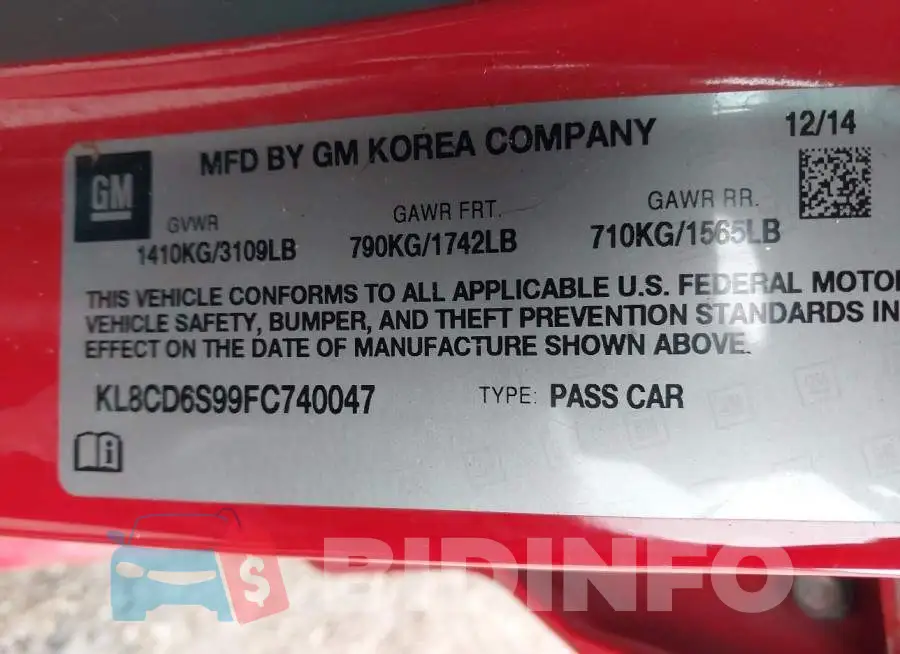 KL8CD6S99FC740047 Photo# 9