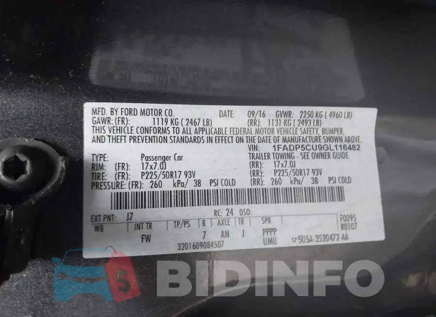 1FADP5CU9GL116482 Photo# 9