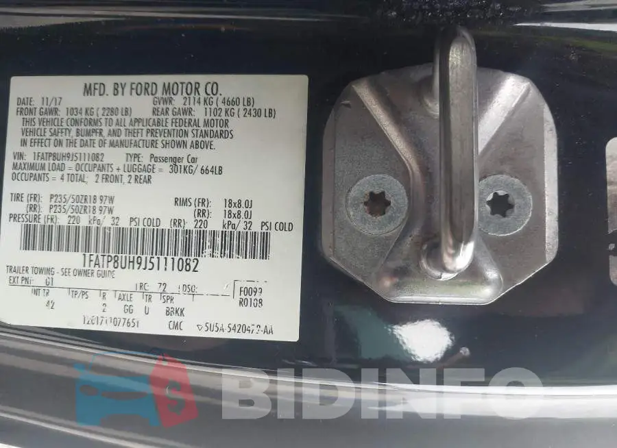 1FATP8UH9J5111082 Photo# 9