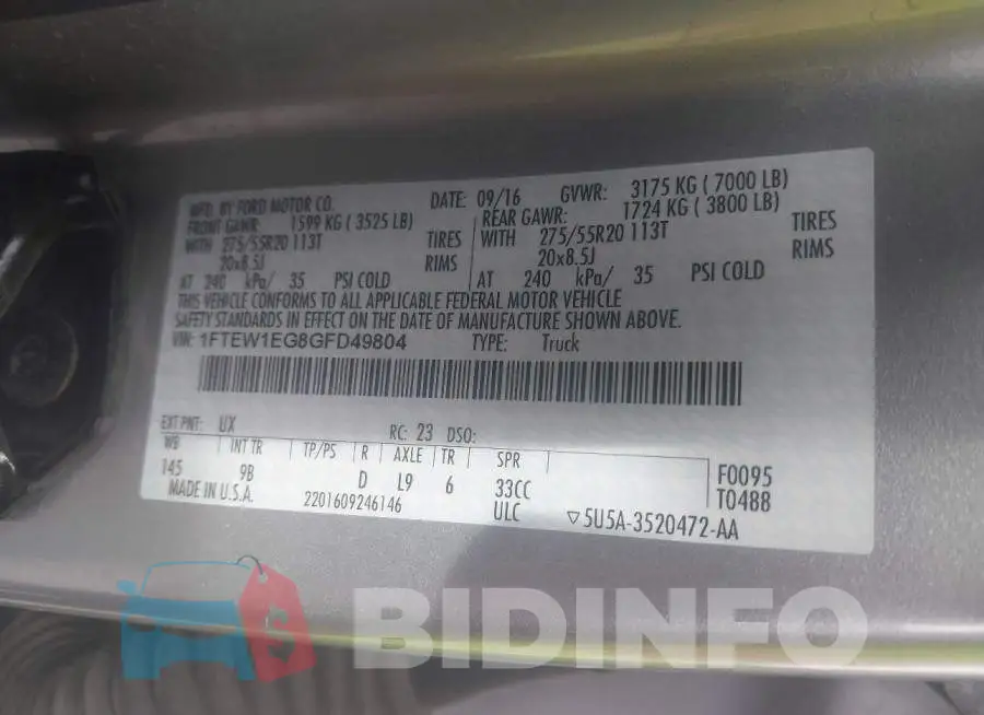 1FTEW1EG8GFD49804 Photo# 9