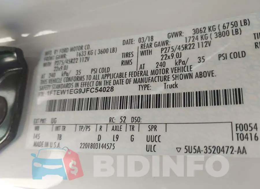 1FTEW1EG9JFC54028 Photo# 9