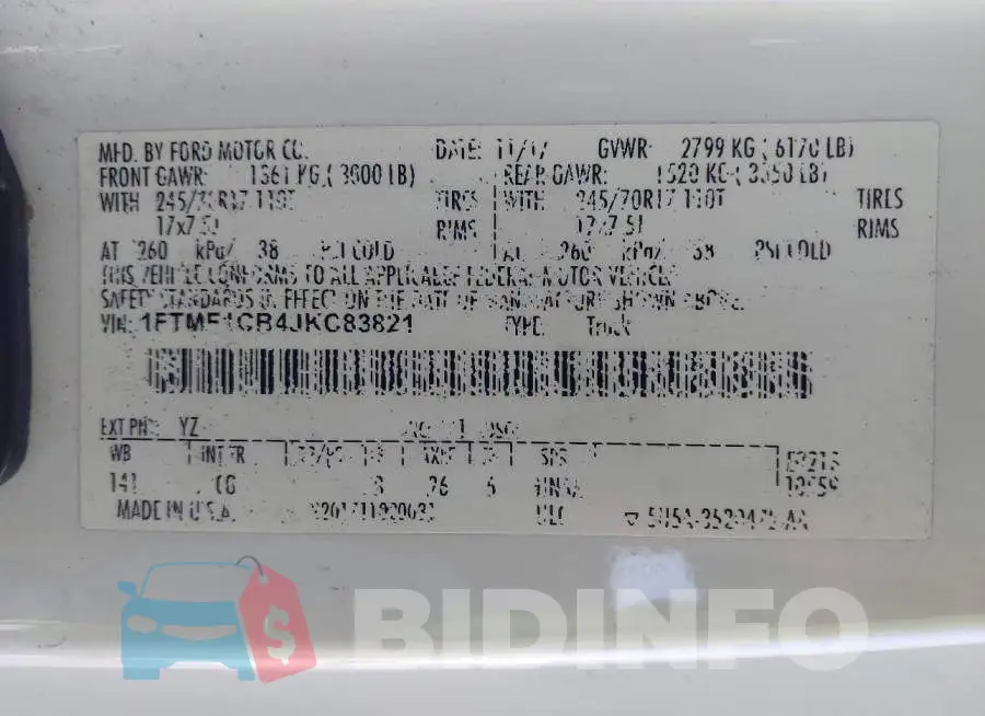 1FTMF1CB4JKC83821 Photo# 9