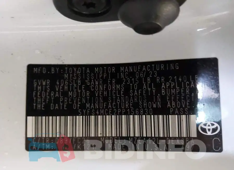 5YFS4MCE2PP156830 Photo# 9