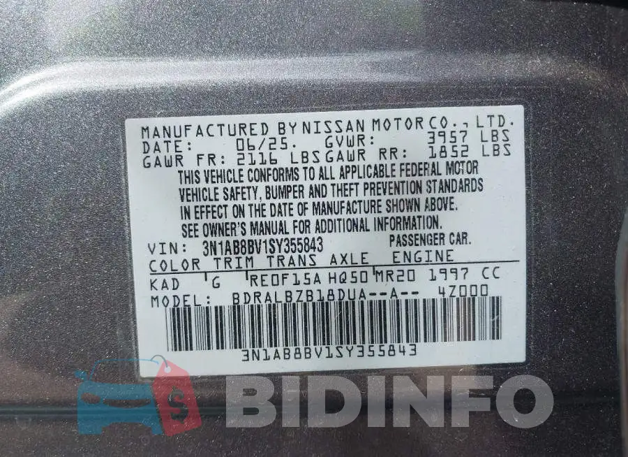 3N1AB8BV1SY355843 Photo# 9