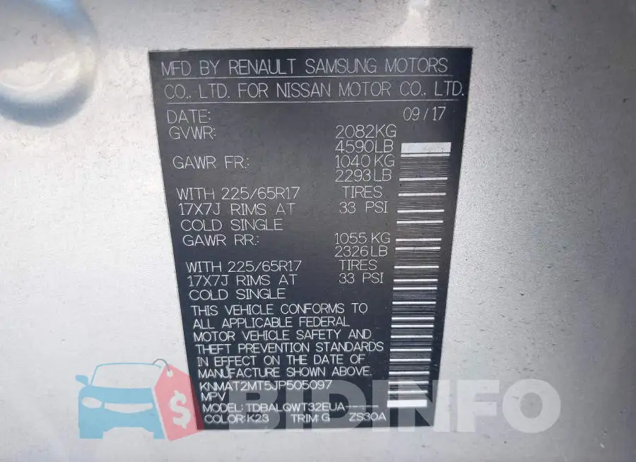KNMAT2MT5JP505097 Photo# 9