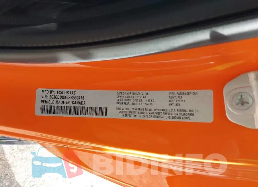 2C3CDBDK6SR559476 Photo# 9