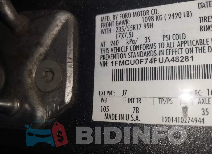 1FMCU0F74FUA48281 Photo# 9