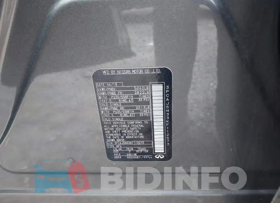 3PCAJ5M33KF112573 Photo# 9