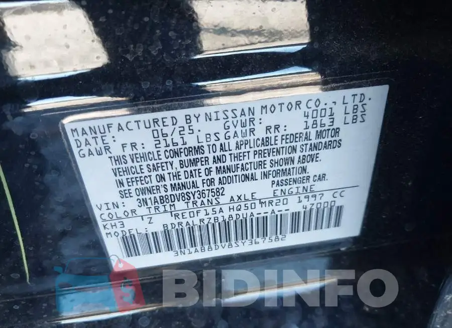 3N1AB8DV8SY367582 Photo# 9