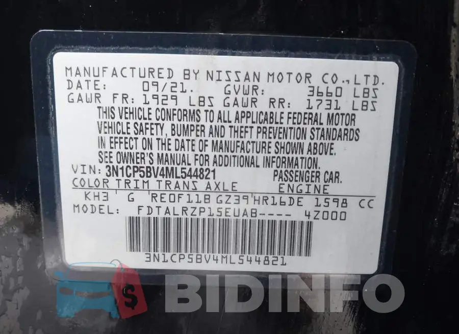 3N1CP5BV4ML544821 Photo# 9