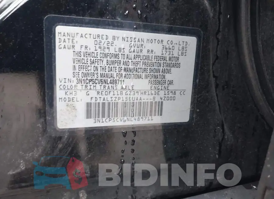 3N1CP5CV6NL489711 Photo# 9