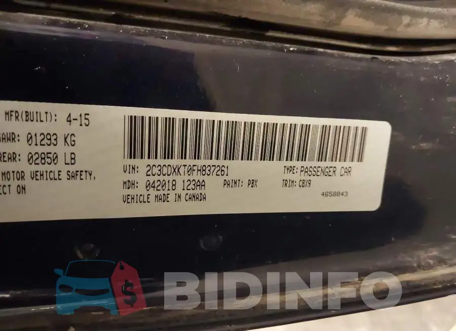 2C3CDXKT0FH837261 Photo# 9