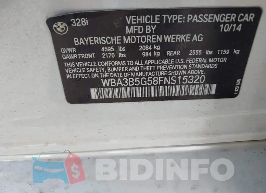 WBA3B5G58FNS15320 Photo# 9
