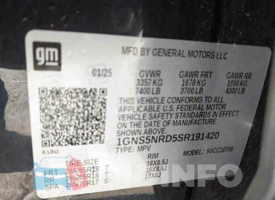 1GNS5NRD5SR191420 Photo# 9