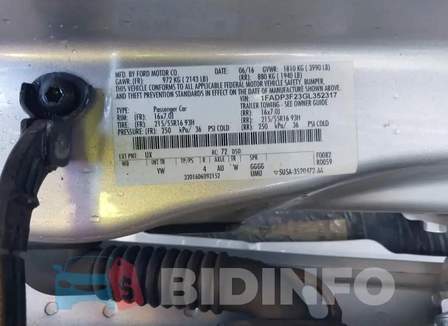 1FADP3F23GL352317 Photo# 9