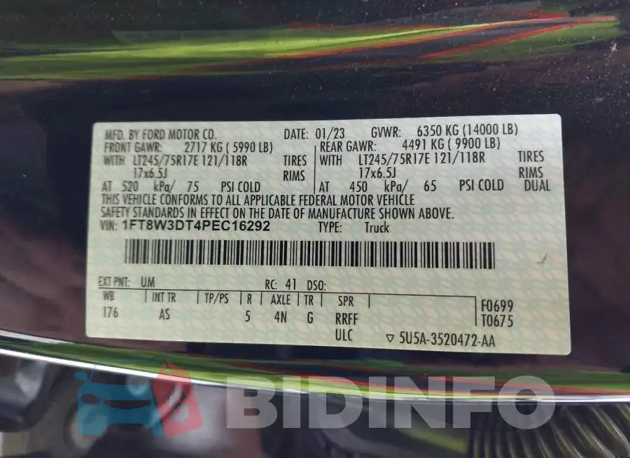 1FT8W3DT4PEC16292 Photo# 8