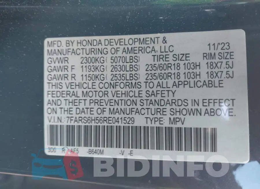 7FARS6H56RE041529 Photo# 9