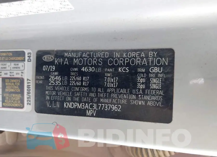 KNDPM3AC3L7737962 Photo# 9