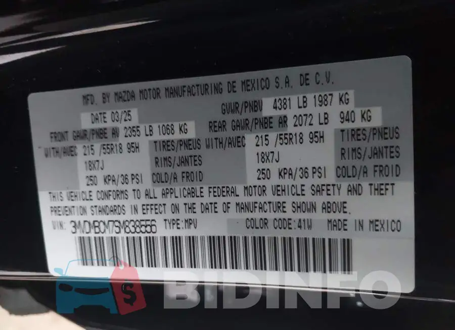 3MVDMBCM7SM838556 Photo# 9